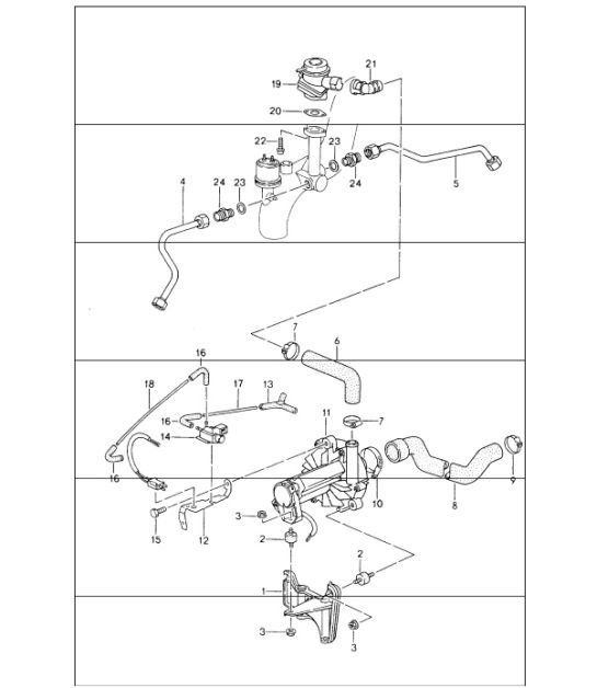 Diagram 108-07 Porsche 993 (911) (1994-1998) Engine