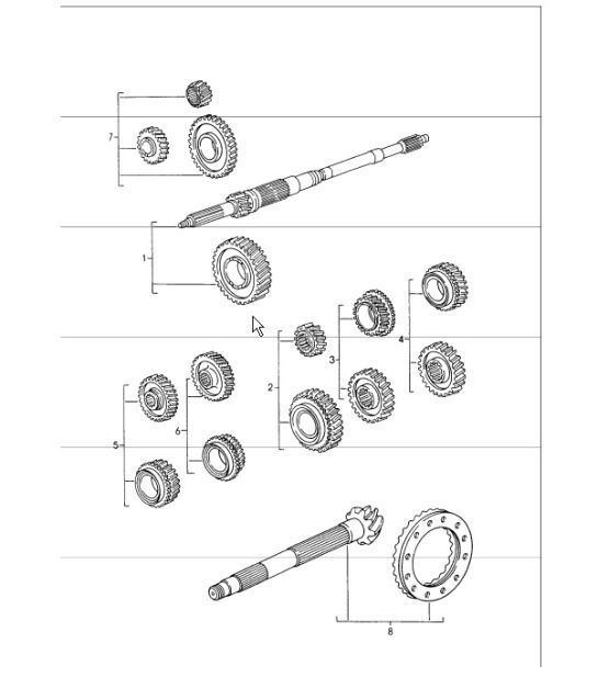 Diagram 303-01 Porsche 993 (911) (1994-1998) Transmission