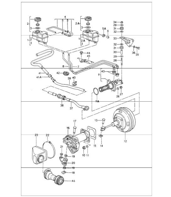 Diagram 604-01 Porsche 993 (911) (1994-1998) Wheels, Brakes