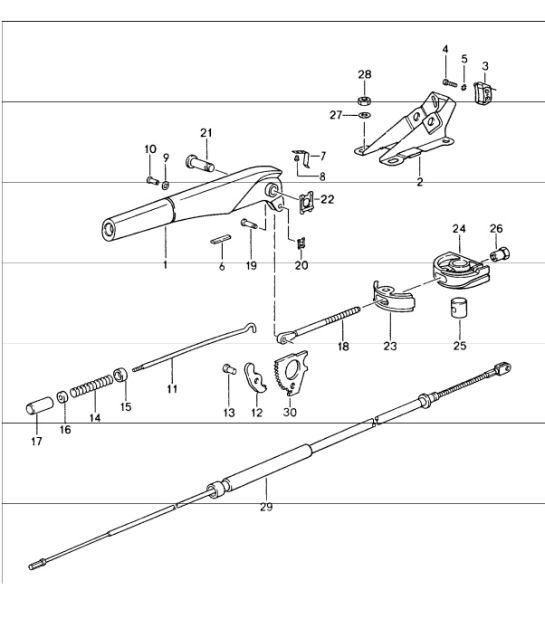 Diagram 701-05 Porsche 993（911）（1994-1998） 手柄系统、踏板组 