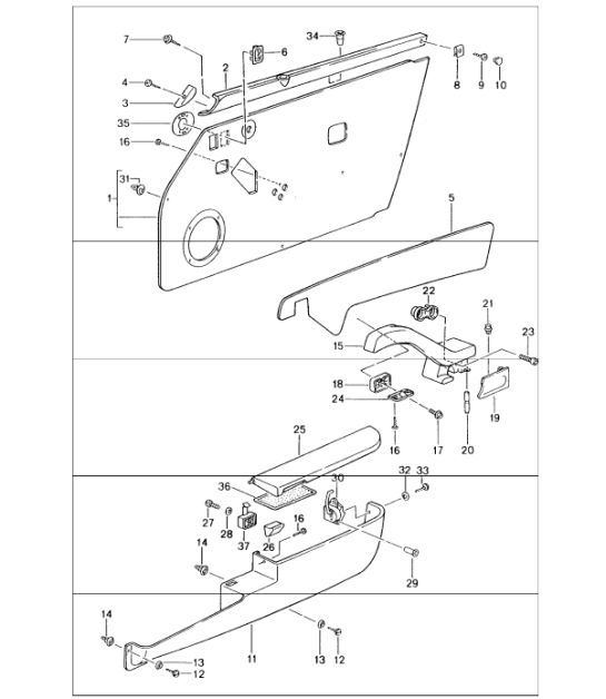 Diagram 807-11 Porsche 993 (911) (1994-1998) Carrosserie