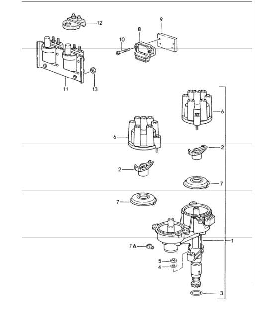 Diagram 901-00 Porsche 993 (911) (1994-1998) Elektrische Ausrüstung