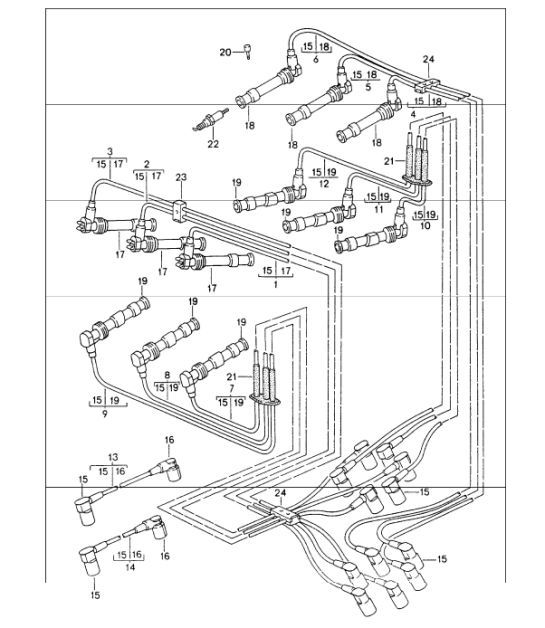 Diagram 901-02 Porsche 993 (911) (1994-1998) Materiale elettrico