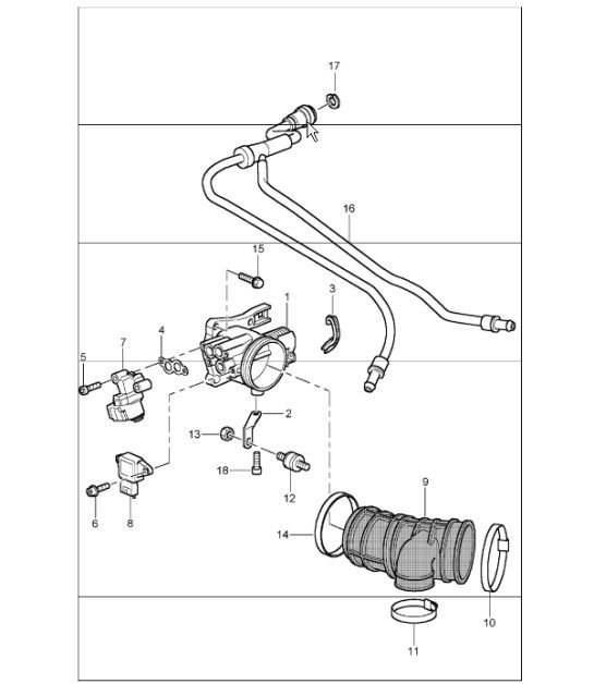 Diagram 107-00 Porsche 996 (911) (1997-2005) Motor