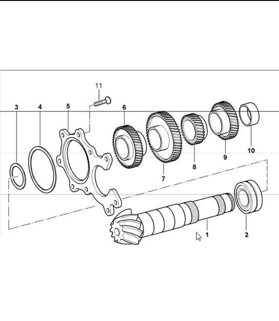 Diagram 303-07 Porsche 996 (911) (1997-2005) Transmission