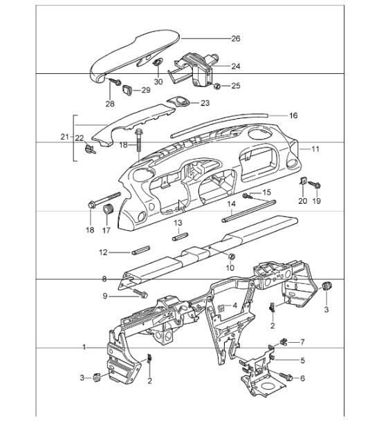 Diagram 809-00 Porsche 996 (911) (1997-2005) Body