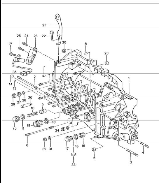 Diagram 101-05 Porsche 996 (911) (1997-2005) Engine