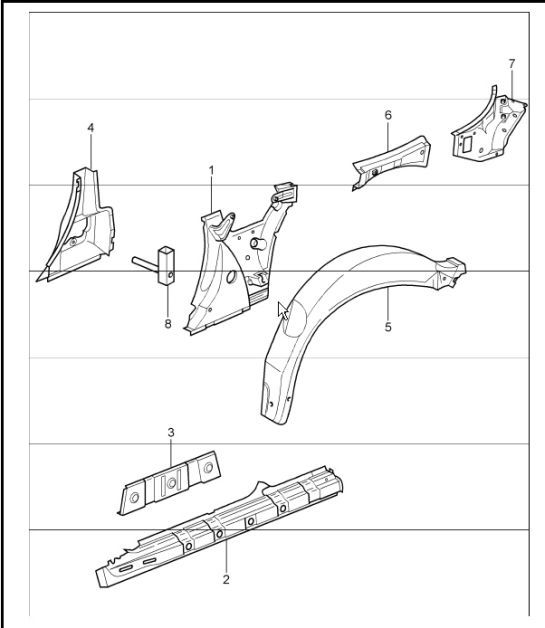 Diagram 801-60 Porsche 996 (911) (1997-2005) Body