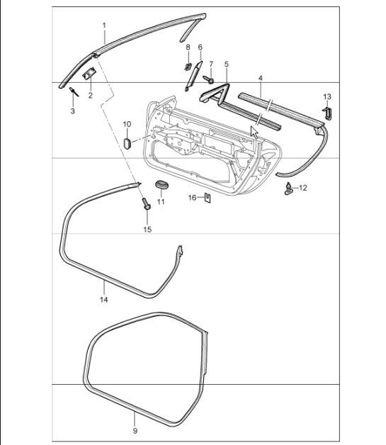 Diagram 804-10 Porsche 996 (911) (1997-2005) Body