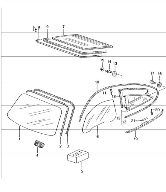 Diagram 805-00 Porsche 996 (911) (1997-2005) Karosserie