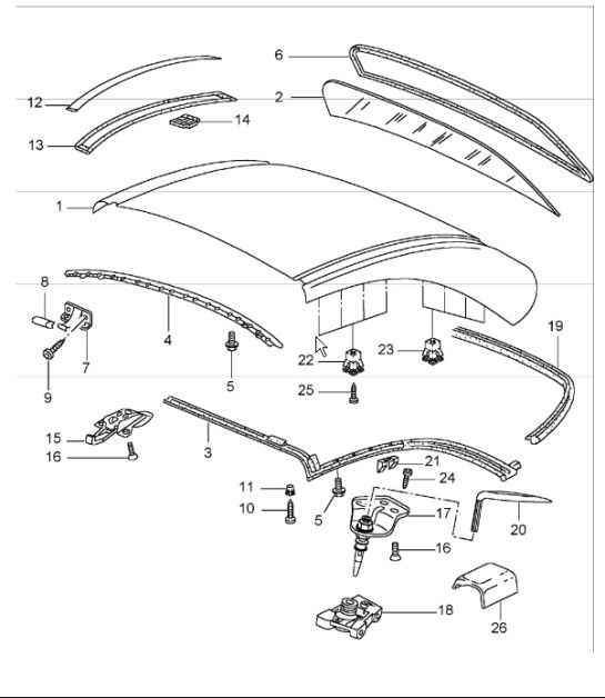 Diagram 811-16 Porsche 996 (911) (1997-2005) Carrozzeria