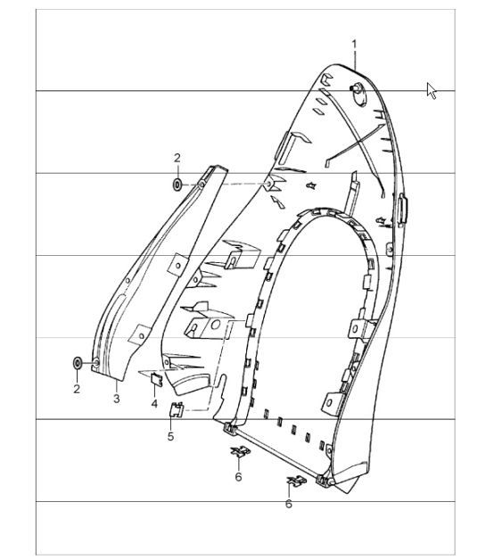 Diagram 817-10 Porsche 996 (911) (1997-2005) Carrozzeria