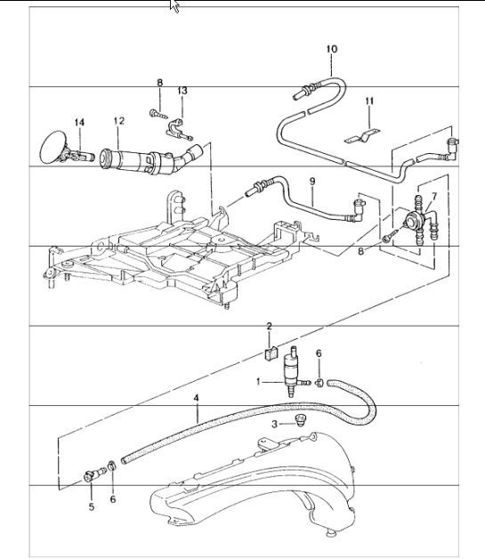 Diagram 904-20 Porsche 996 (911) (1997-2005) Materiale elettrico