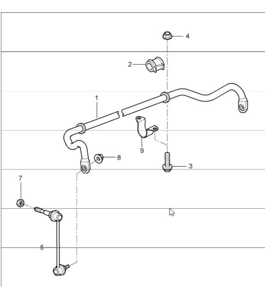 Diagram 402-05 Porsche 997 (911) MK1 2005-2008 Vooras, besturing 