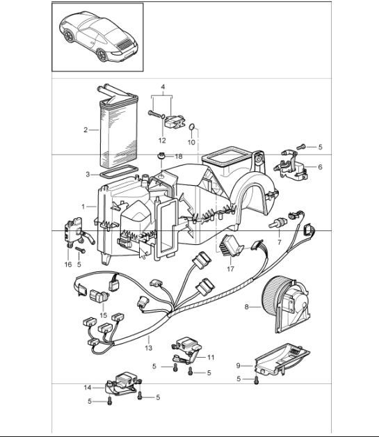 Diagram 813-05 Porsche 997 (911) MK1 2005-2008 Carrosserie