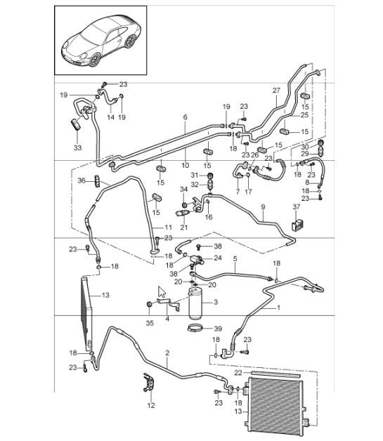 Diagram 813-25 Porsche 997 (911) MK1 2005-2008 Carrosserie