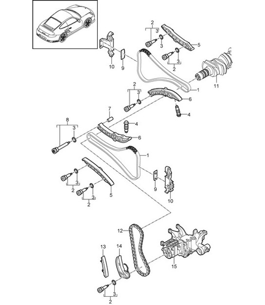 Diagram 103-015 Porsche 997 (911) MK2 2009-2012 Motor