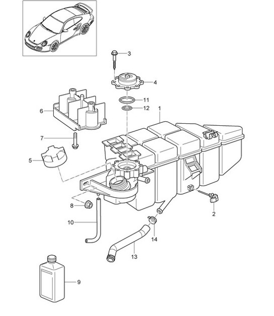 Diagram 105-021 Porsche 997 (911) MK2 2009-2012 Engine