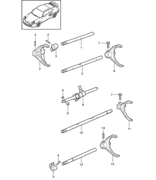 Diagram 304-001 Porsche 997 (911) MK2 2009-2012 Transmission