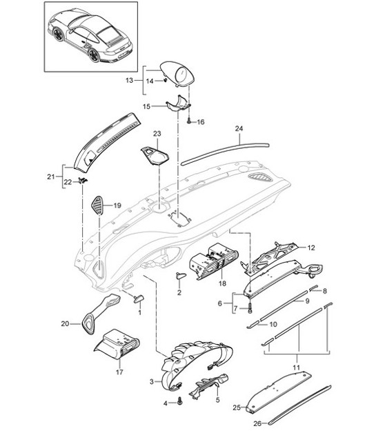 Diagram 809-001 Porsche 997 (911) MK2 2009-2012 Body