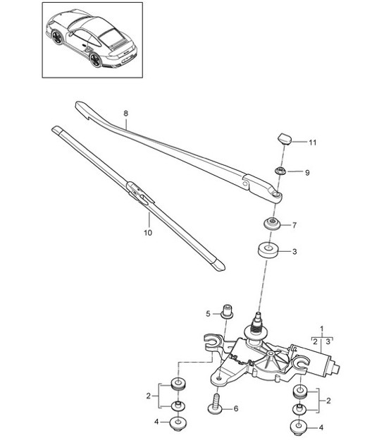 Diagram 904-005 Porsche 997 (911) MK2 2009-2012 Materiale elettrico