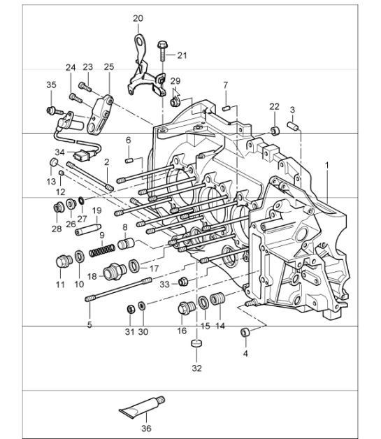 Diagram 101-05 Porsche 997 (911) MK1 2005-2008 Engine