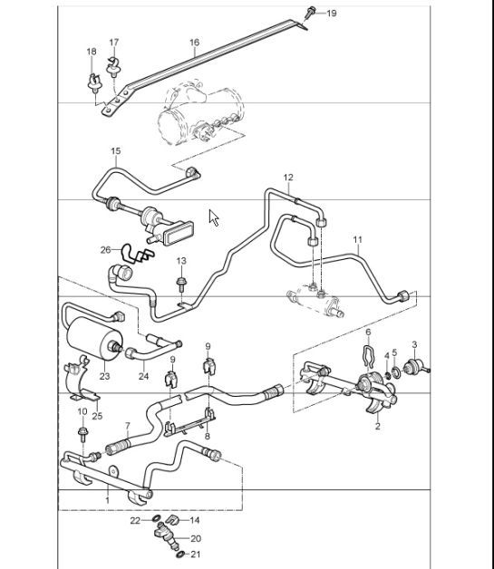 Diagram 107-05 Porsche 997 (911) MK1 2005-2008 Engine