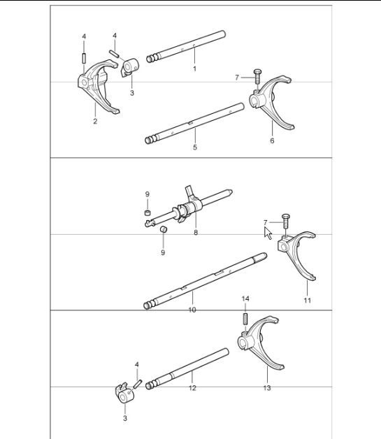 Diagram 304-01 Porsche 997 (911) MK1 2005-2008 Transmission