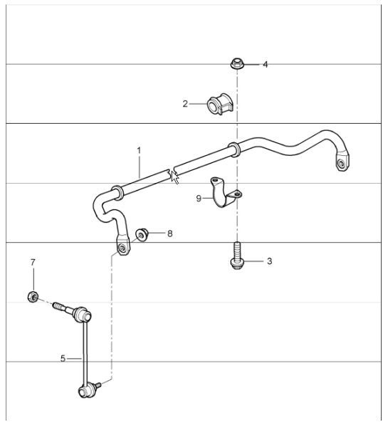 Diagram 402-05 Porsche 997 (911) MK1 2005-2008 Essieu avant, Direction 