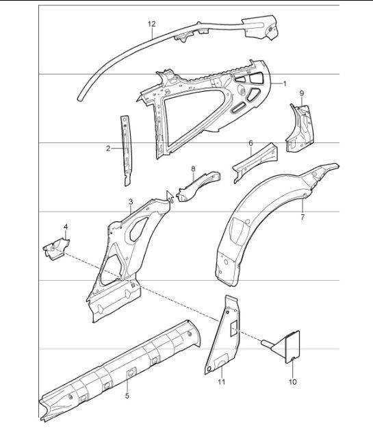 Diagram 801-50 Porsche 997 (911) MK1 2005-2008 Body