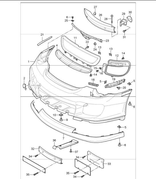 Diagram 802-02 Porsche 997 (911) MK1 2005-2008 Carrosserie