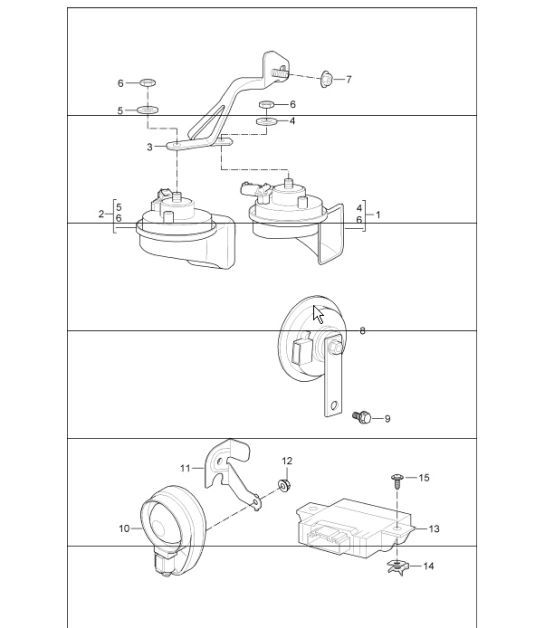 Diagram 903-00 Porsche 997 (911) MK1 2005-2008 Electrical equipment