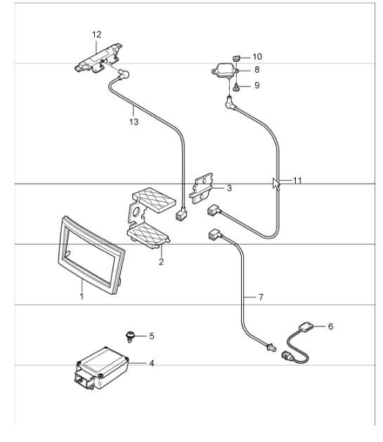 Diagram 911-02 Porsche 997 (911) MK1 2005-2008 Electrical equipment