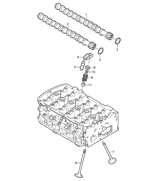 Diagram 103-12 Porsche Cayenne 9PA (955) 2003-2006 Engine