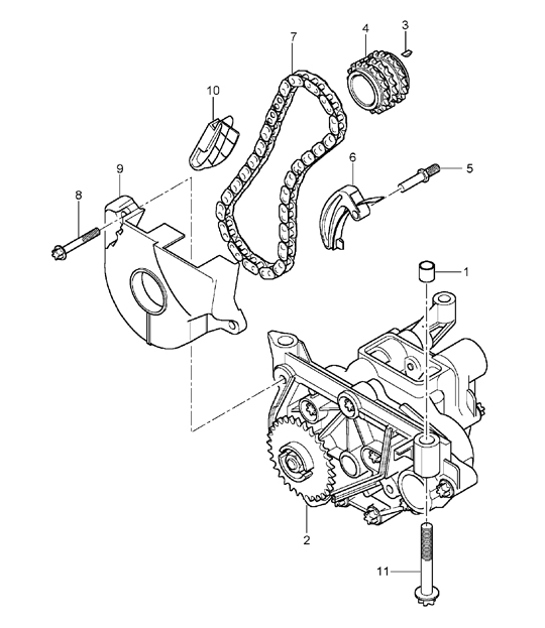 Diagram 104-00 Porsche Cayenne 9PA (955) 2003-2006 Engine