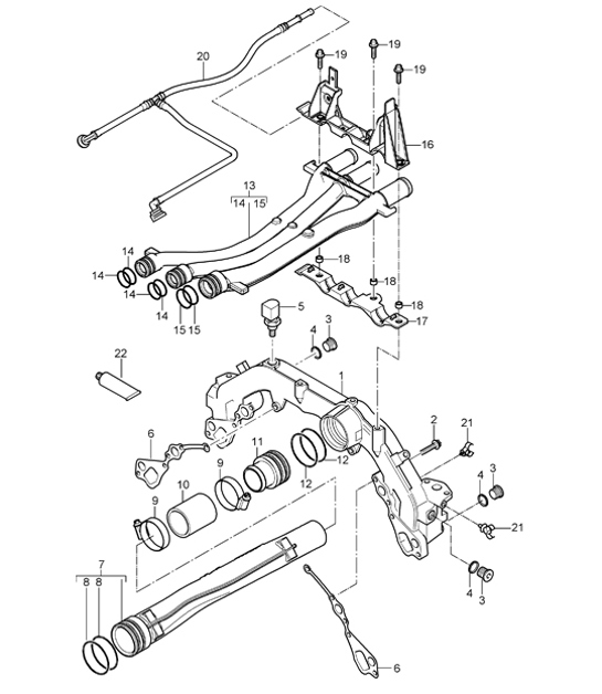 Diagram 105-05 Porsche Cayenne 9PA (955) 2003-2006 Engine