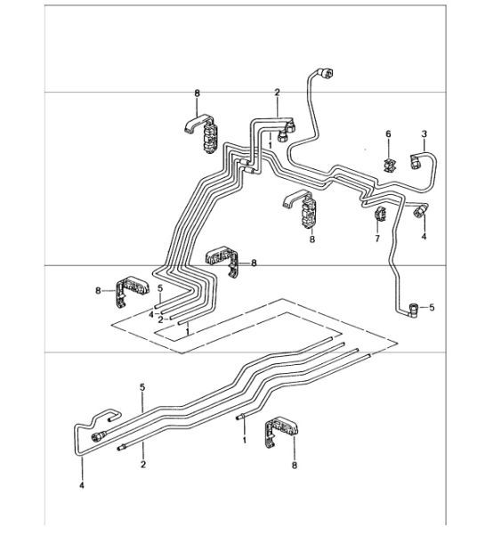 Diagram 201-05 Porsche 996 (911) (1997-2005) Fuel System, Exhaust System