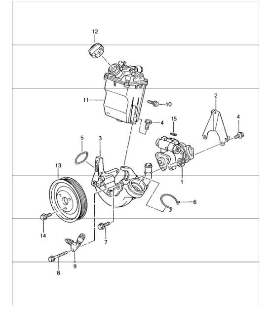 Diagram 403-03 Porsche 996 (911) (1997-2005) Assale anteriore, sterzo 