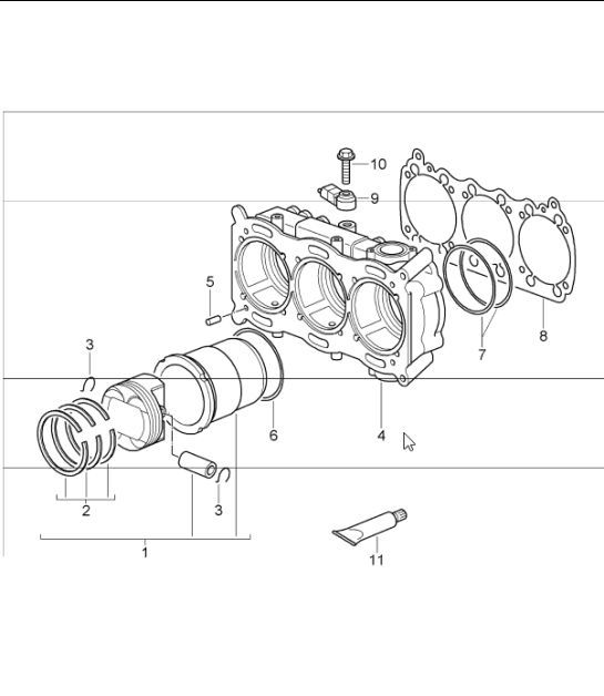 Diagram 102-06 Porsche 997 (911) MK1 2005-2008 Engine