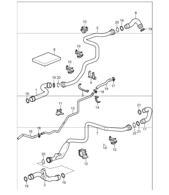 Diagram 105-06 Porsche 997 (911) MK1 2005-2008 Moteur