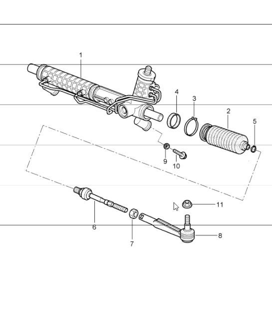 Diagram 403-00 Porsche 997 (911) MK1 2005-2008 Front Axle, Steering 