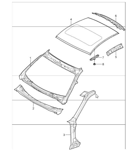 Diagram 801-45 Porsche 997 (911) MK1 2005-2008 Body