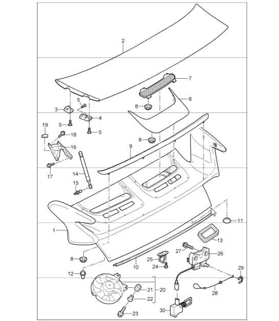 Diagram 803-05 Porsche 997 (911) MK1 2005-2008 Carrosserie