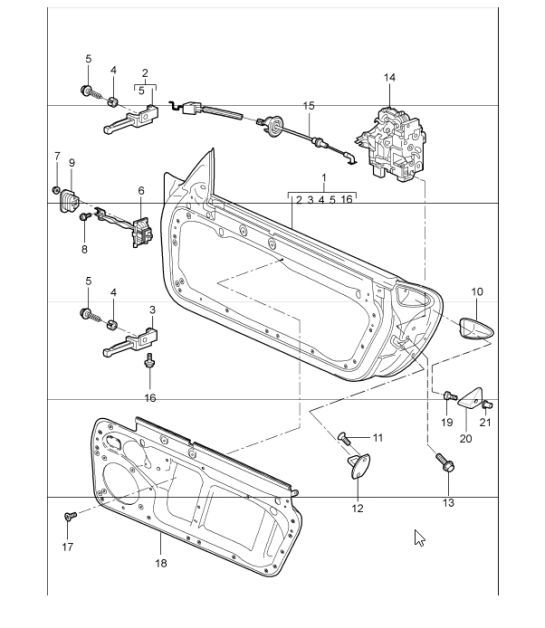 Diagram 804-00 Porsche 997 (911) MK1 2005-2008 Carrosserie