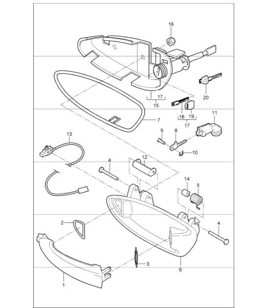 Diagram 804-20 Porsche 997 (911) MK1 2005-2008 Carrosserie