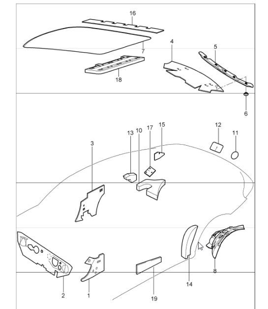 Diagram 807-15 Porsche 997 (911) MK1 2005-2008 Body