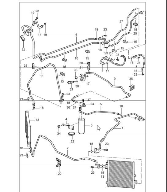 Diagram 813-25 Porsche 997 (911) MK1 2005-2008 Karosserie