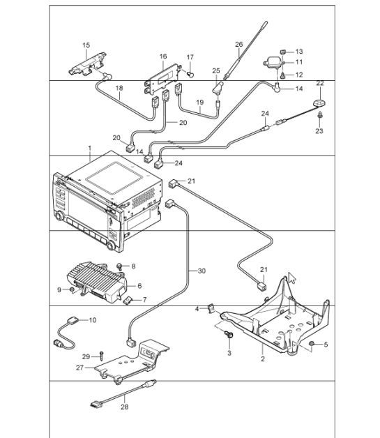 Diagram 911-01 Porsche 997 (911) MK1 2005-2008 Electrical equipment