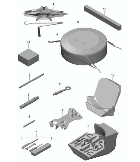 Diagram 001-000 Porsche Cayman 987C/981C (2005-2016) Accessori e altri 