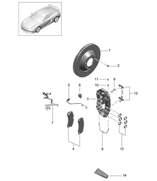 Diagram 602-000 Porsche Cayman 987C/981C (2005-2016) Wheels, Brakes